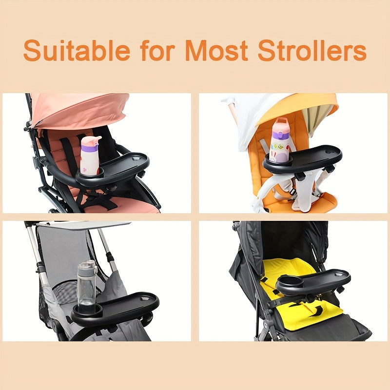 Stroller Cup Holder with Phone and Snack Tray Universal Bottle Holder for Walker Bike Scooter