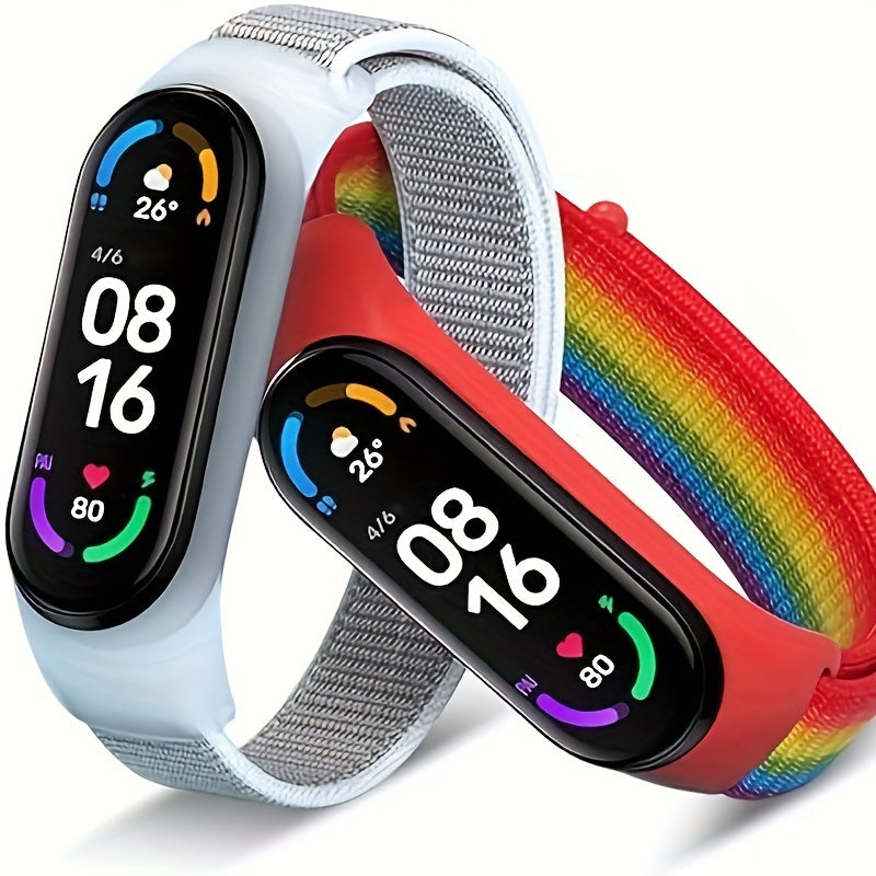 Nylon Watch Strap Black Navy Blue Adjustable Fit for Fitness Tracker