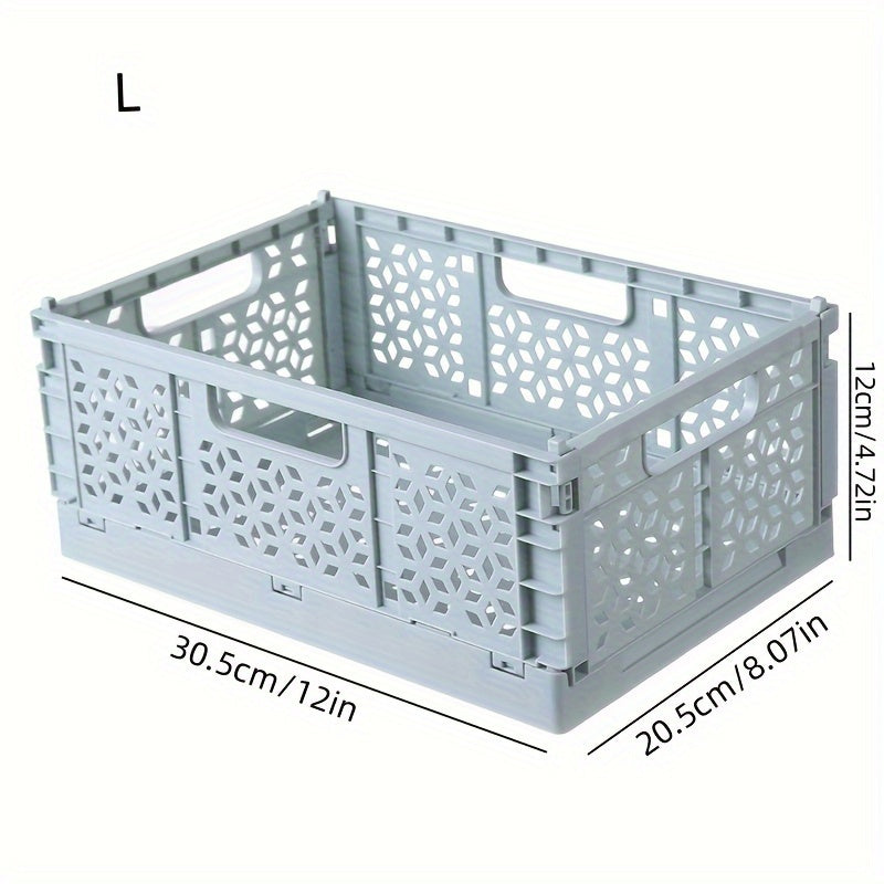 Plastic Folding Storage Basket with Handle for Snacks Fruits and Cosmetics
