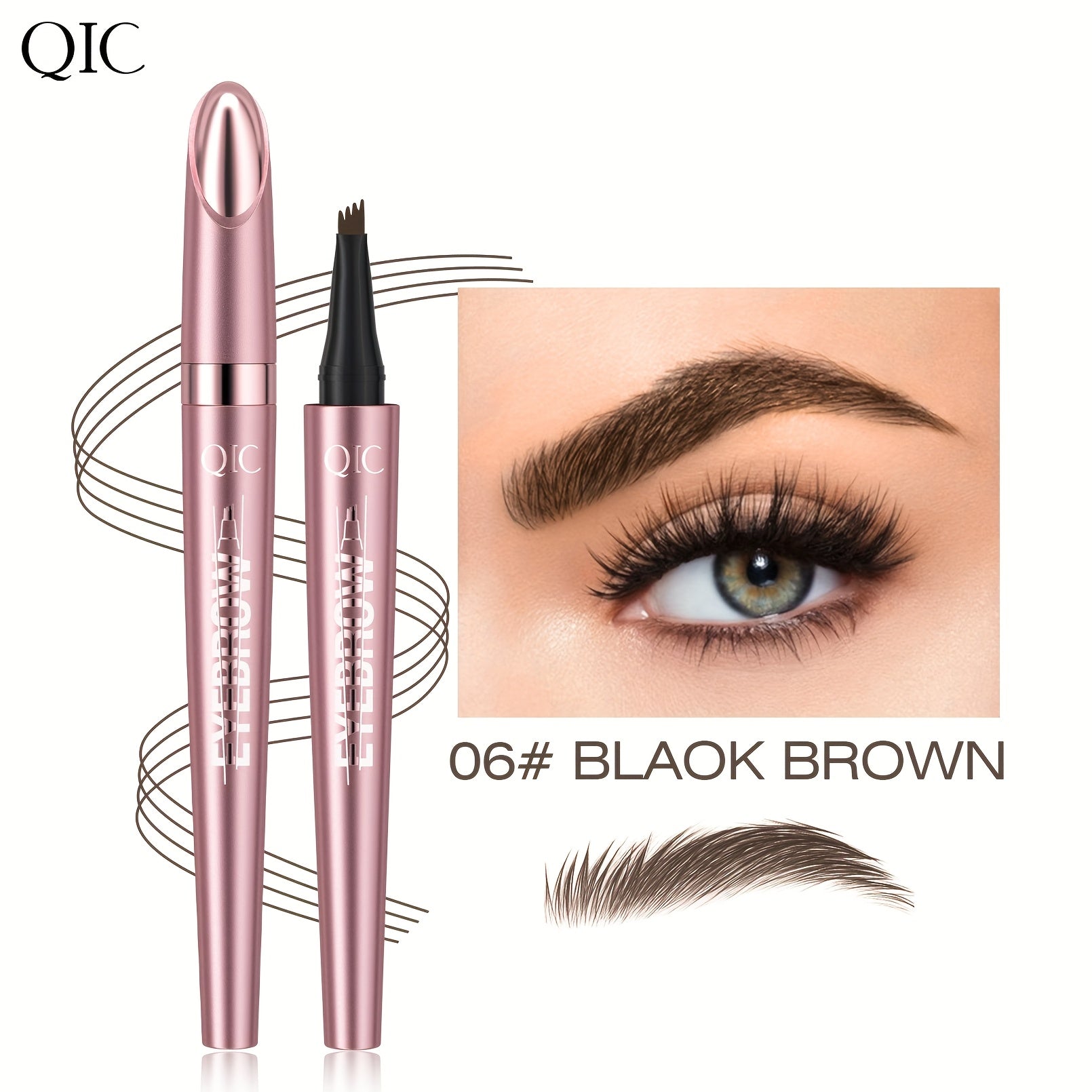 Waterproof Microblading Eyebrow Pen for Women 4-Color Natural Brow Makeup