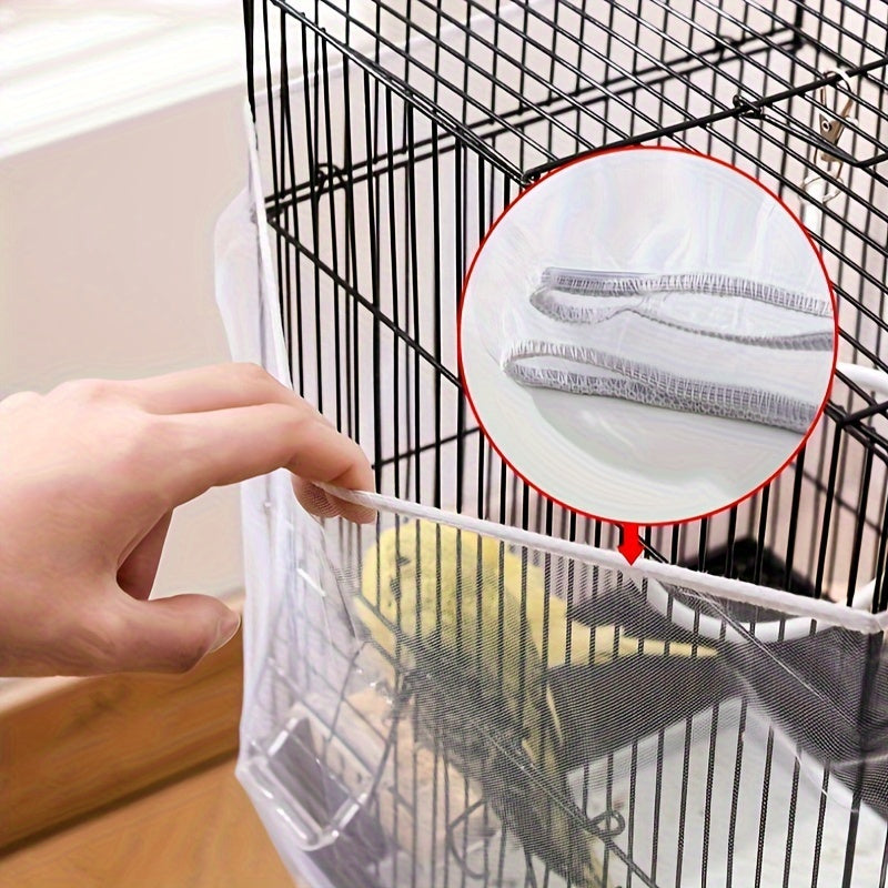 Polyester Bird Cage Cover with Seed Collector Breathable Mesh for Parrots