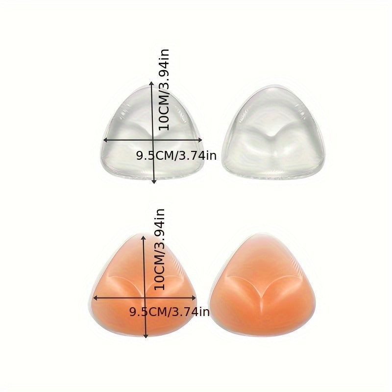 Silicone Triangle Bra Pads Solid Color Reusable Swimwear Bikinis Insert Pads
