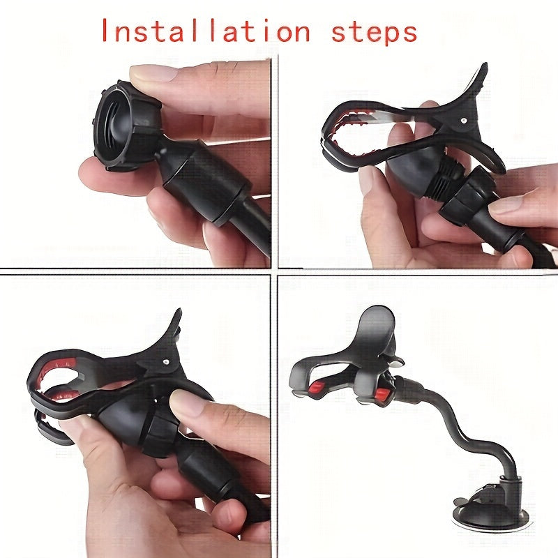 Soporte para teléfono de coche con cuello de ganso ajustable de 360° y ventosa