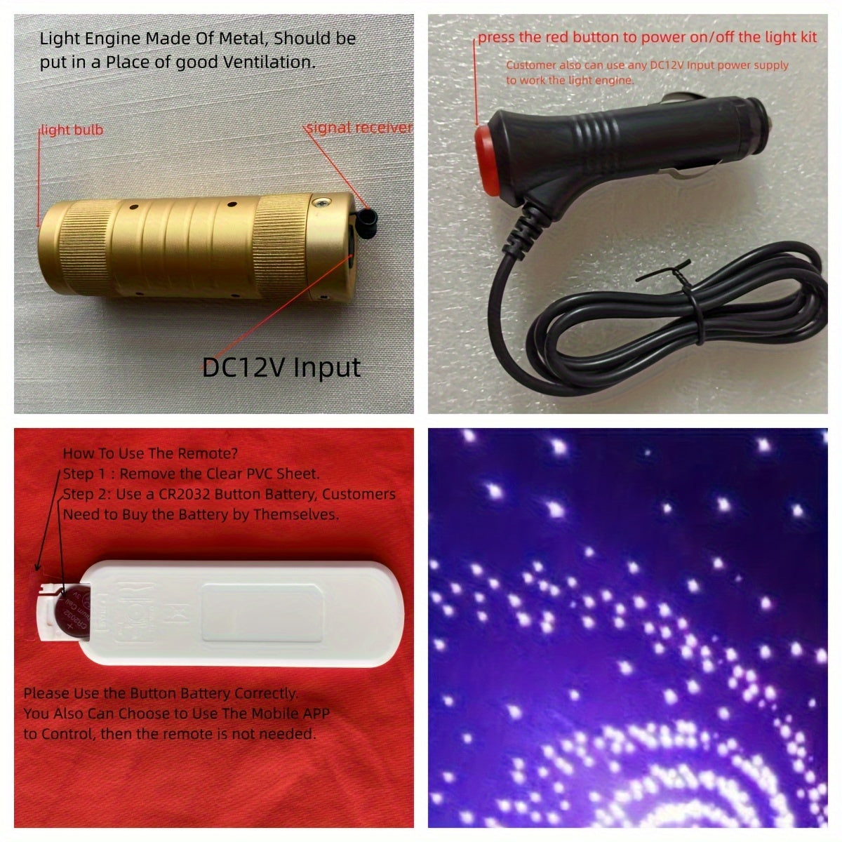 500pcs Fiber Optic Star Ceiling Kit for Car Roof Interior Lighting Wireless App Control