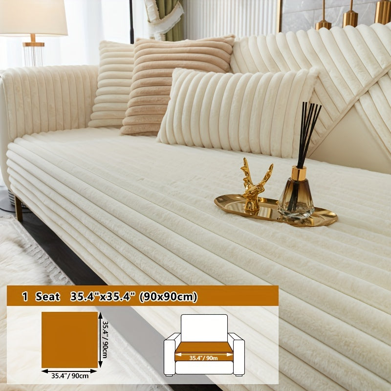 Мягкая накидка на диван, моющаяся в машине, с нескользящим покрытием из кроличьего меха для гостиной, спальни, офиса