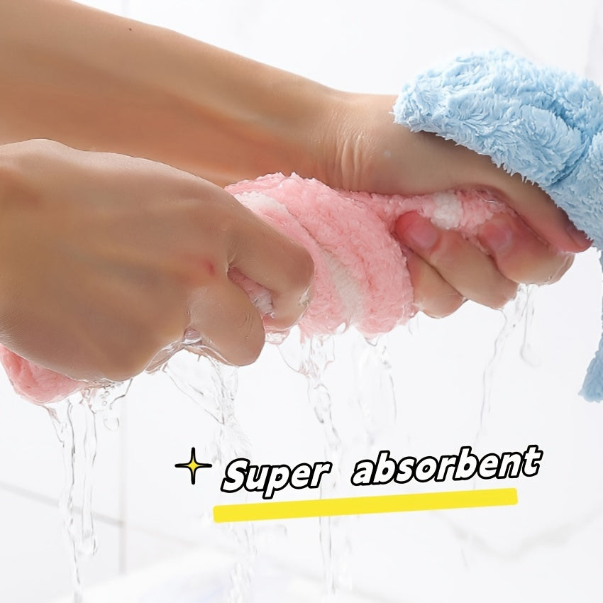 Absorbent Kitchen and Bathroom Wipes Ultra-Soft Coral Fleece Hanging Towel with Lollipop Design