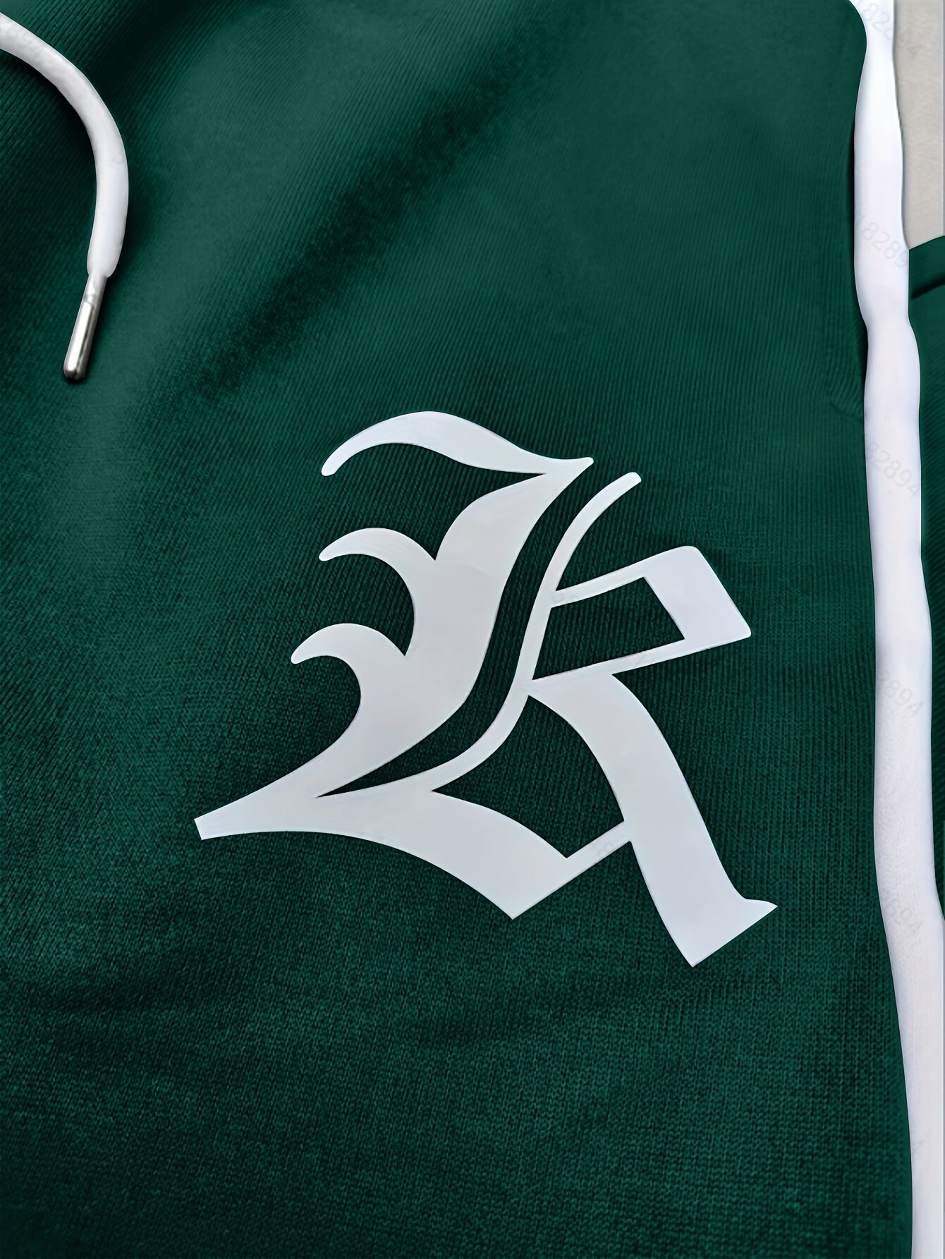 Men's Polyester Casual Tracksuit with Letter Print Crew Neck Sweatshirt and Joggers for Fall Winter