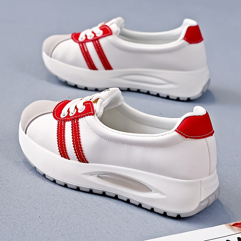 Women's Casual Low Top Sneakers Fabric Inner All-Season White