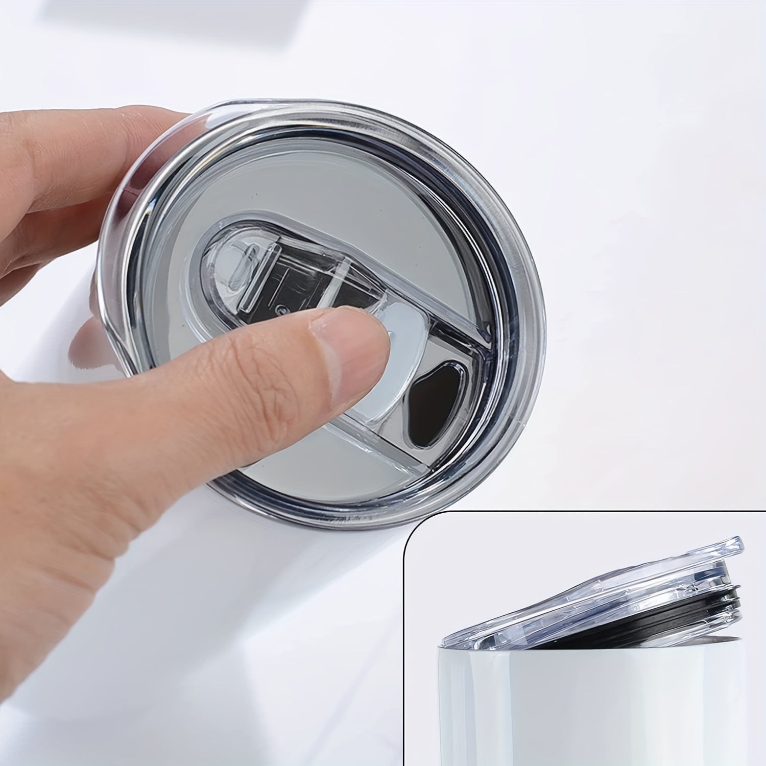 Set of 8 Stainless Steel Tumblers 20oz Leakproof Lids and Straws BPA-Free