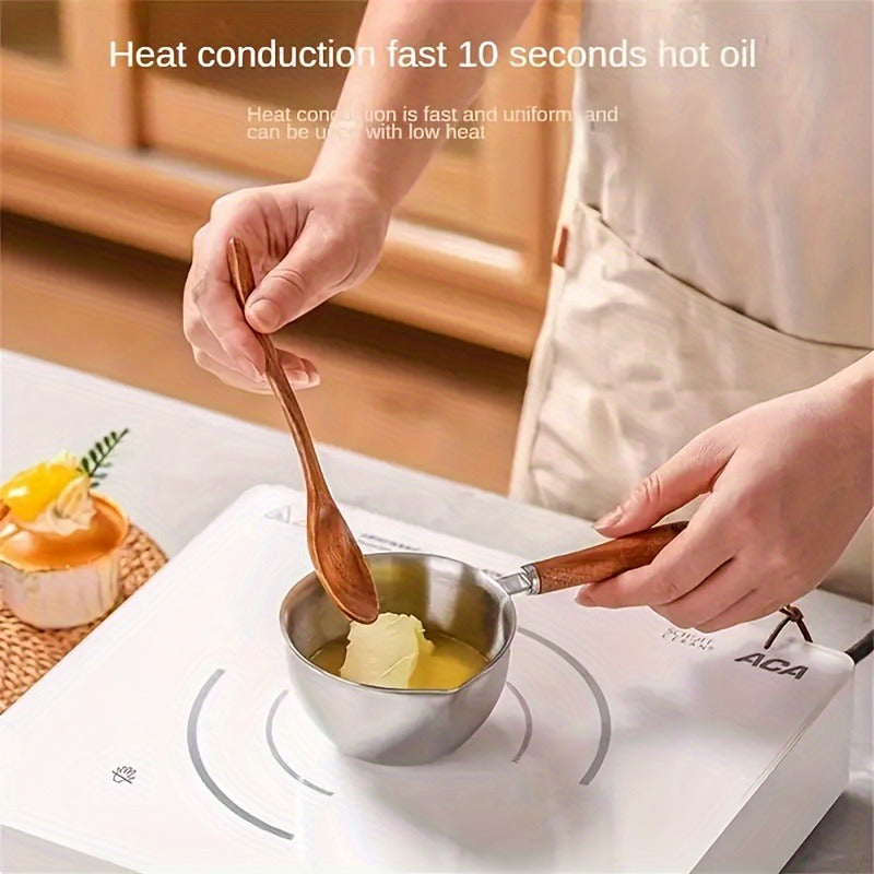 300ml Stainless Steel Mini Saucepan for Heating Oil Milk and Melting Chocolate