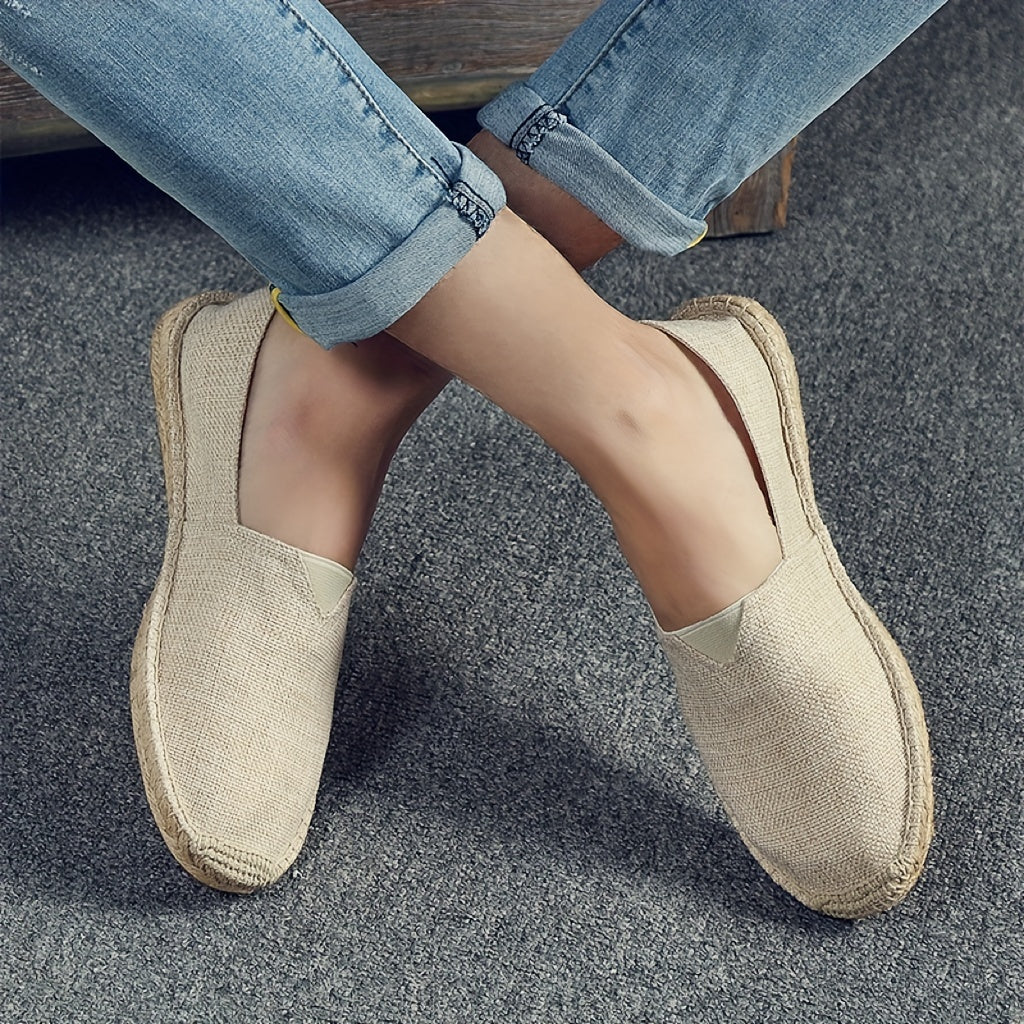 Women's Breathable Cotton Canvas Flat Shoes with Rubber Sole