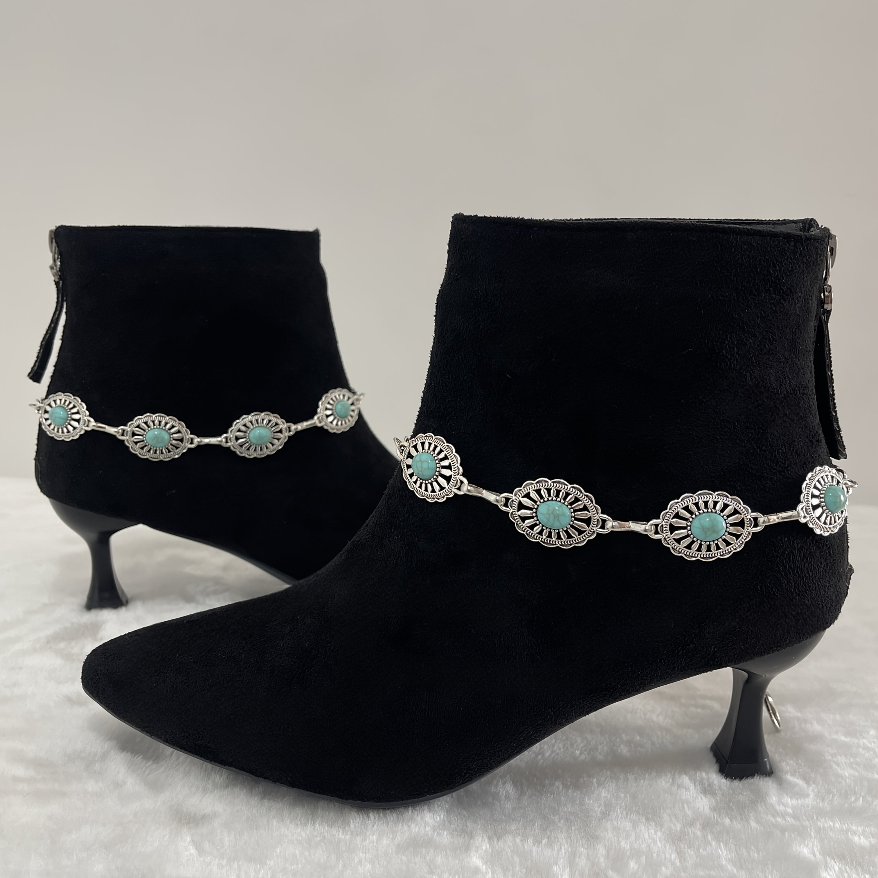Women's Shoe Chains Bohemian Faux Turquoise Vintage Festive Gift 2 Pack