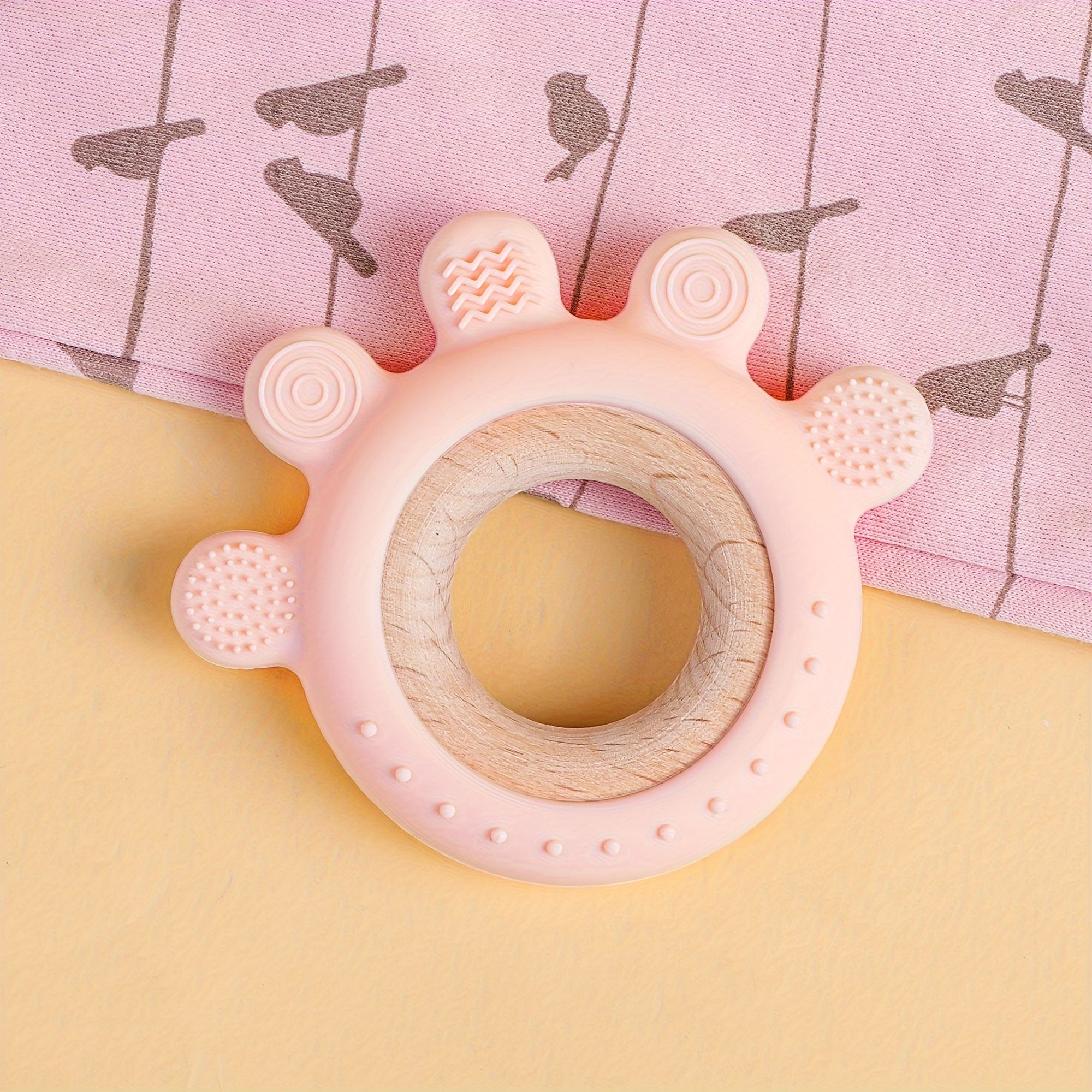 TYRY.HU Игрушка для прорезывания зубов для детей - силиконовый руль без BPA с деревянным кольцом, отличный подарок для младенцев и малышей, идеально подходит для праздничных мероприятий и детских душей, от TYRY.HU
