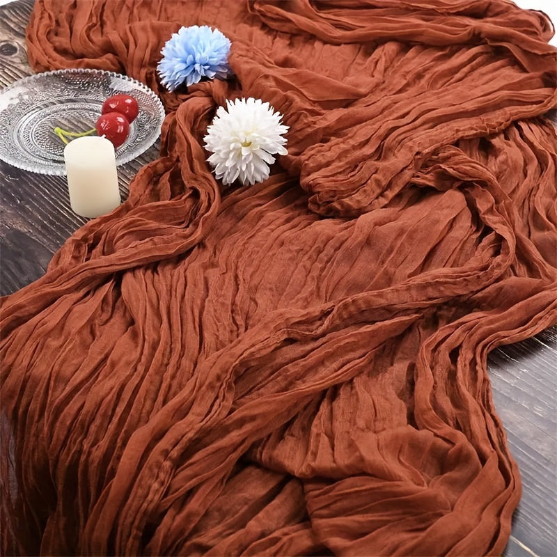 Boho Style Cheesecloth Table Runner for Weddings, Parties, Home Decor