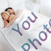 Personalized Photo Plush Blanket Fleece Throw Customizable Cozy Gift for Relaxing and Outdoor Use