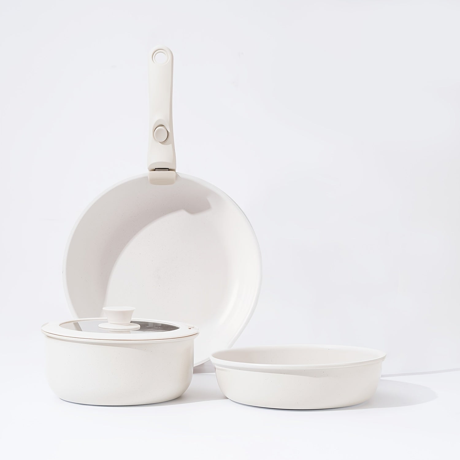 Набор посуды для запекания - 5 предметов алюминиевой антипригарной посуды, безопасной для духовки до 842°F, прочной и легкой в очистке, с отсоединяемой ручкой для индукционных плит, универсальные кастрюли и сковороды для кухни.