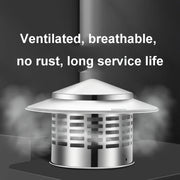 Stainless Steel Windproof Roof Chimney Cap 110mm with Bird Guard and Mesh