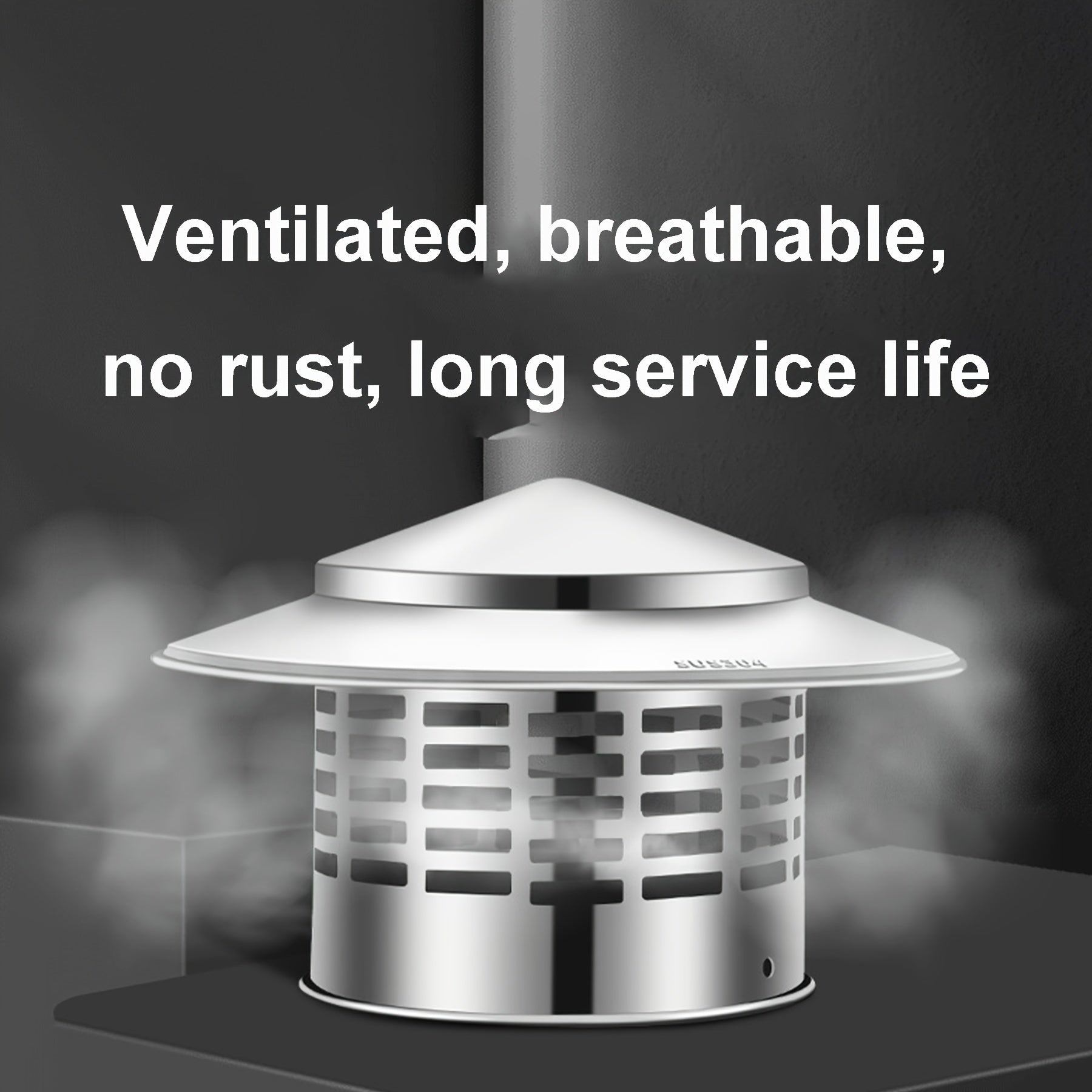 8-Inch Stainless Steel Chimney Cap Waterproof Rust-Resistant Bird Leaf Guard