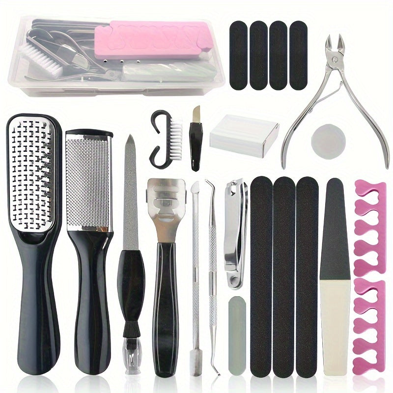Professional Pedicure Tool Set with Foot File Nail Clipper and Stainless Steel Pedicure Knife