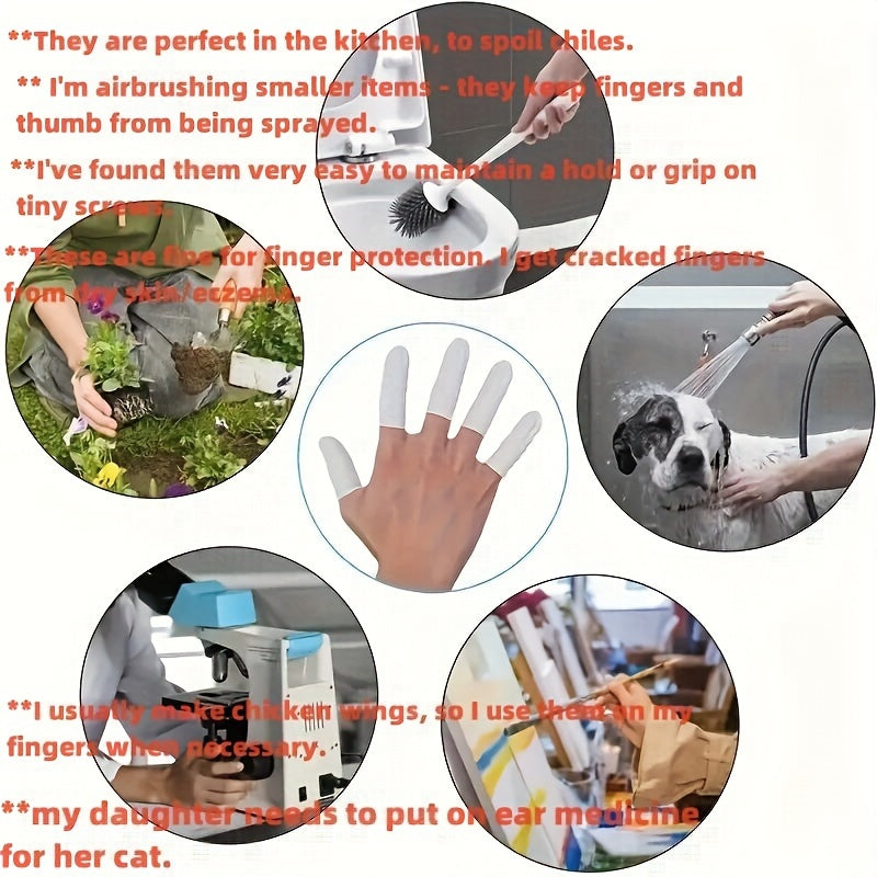 Disposable Rubber Finger Covers 2cm x 7cm Water-Resistant Anti-Slip Touch Screen Gloves for Cleaning Electronics and Kitchen