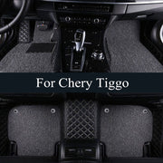 All-Weather Faux Leather Car Floor Mats for SUV Black Waterproof Oil-Resistant