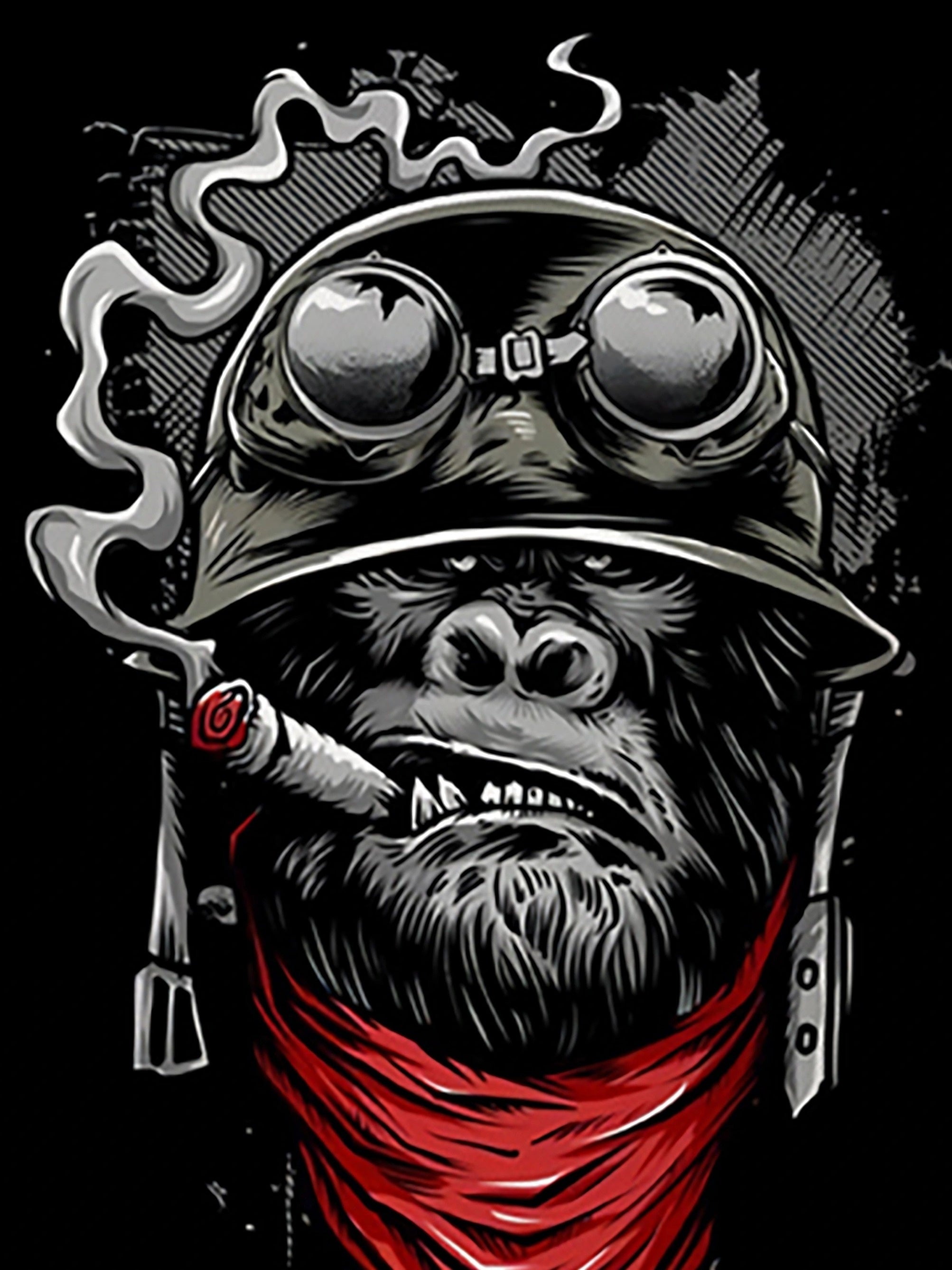 Мужская футболка с крупным аниме-обезьяным графическим принтом, короткий рукав, повседневная летняя верхняя одежда