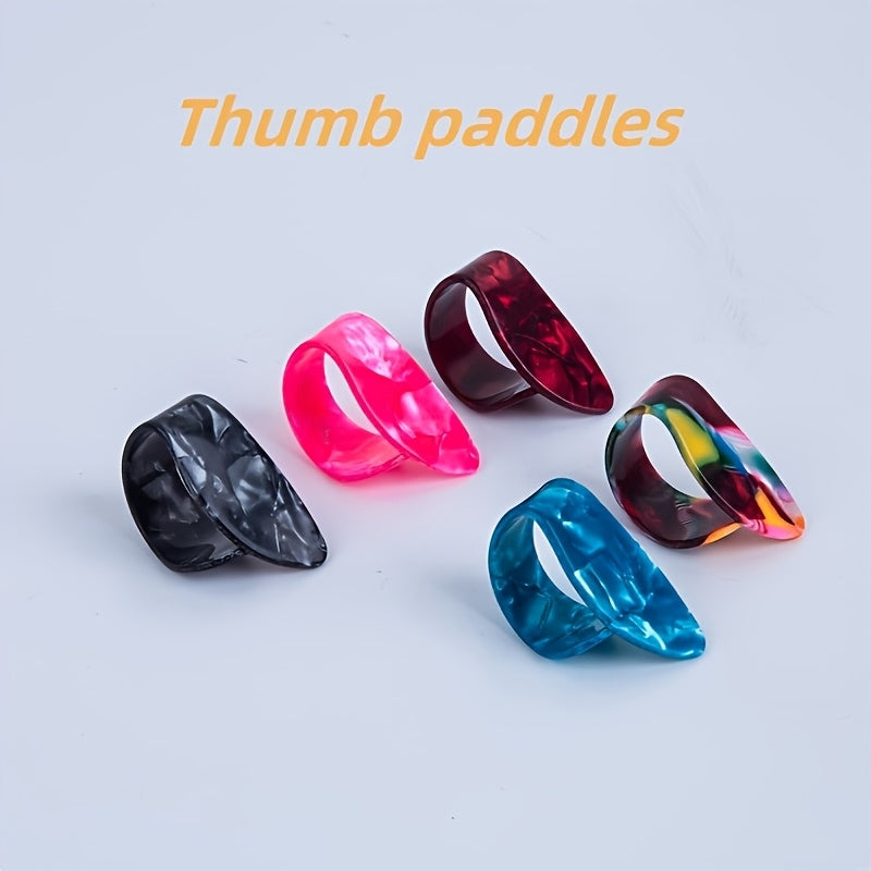 6-Piece Guitar and Bass Finger Picks Set with Protective Picks in Mixed Colors