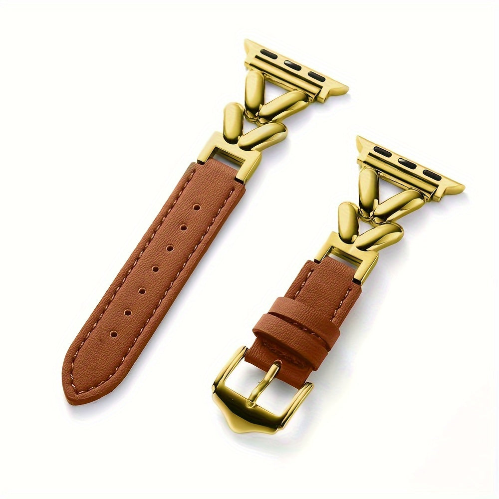 Metal Watch Strap for Apple Watch Series 7/6/5/4 with Rose Gold Finish Stainless Steel Buckle