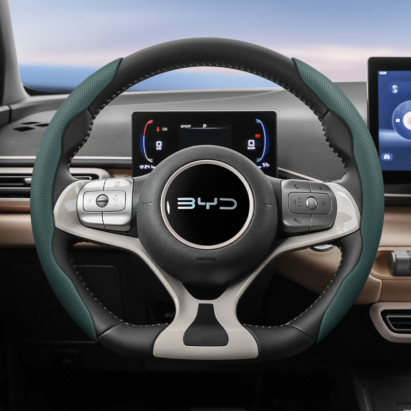 Universal Breathable PU Leather Steering Wheel Cover 2PCS Anti-Slip Durable