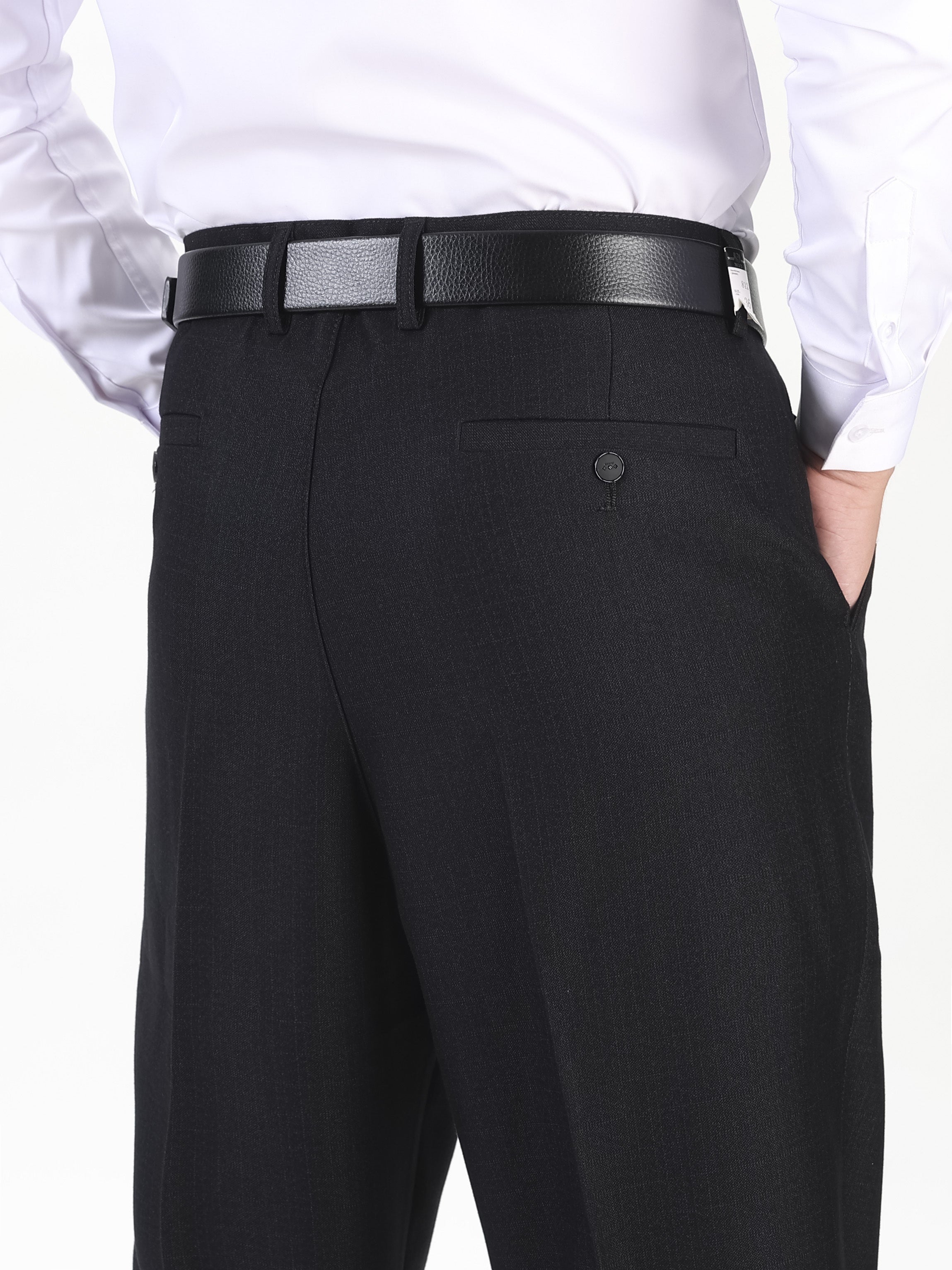 Plus Size Men's Slim Fit Dress Pants Solid Color Polyester Blend Straight Leg Business Casual 0XL-5XL