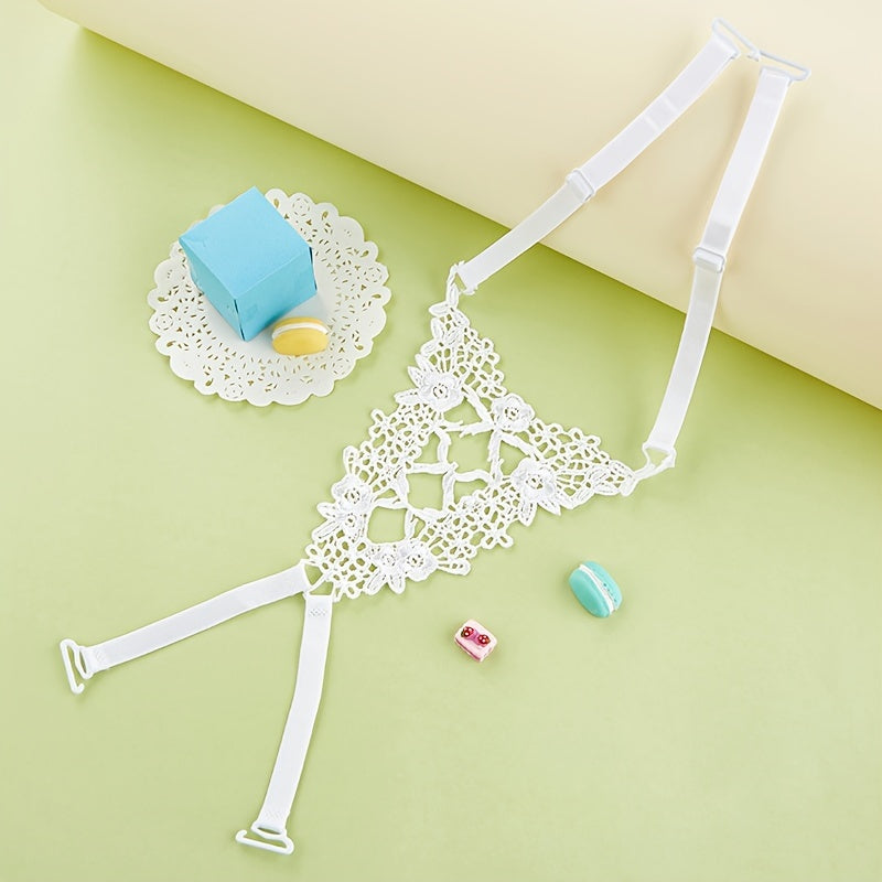 Women's Lingerie Butterfly Lace Shoulder Straps Adjustable Non-Slip Hollow Out Black White Pink