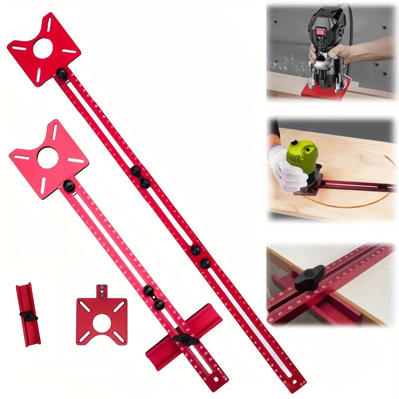 Woodworking Router Jig for Groove and Hole Drilling Cabinet Hardware Installation