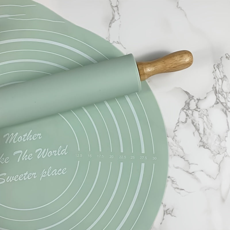 Silicone Baking Set Non-Stick Pastry Mat Rolling Pin Kitchen Accessories