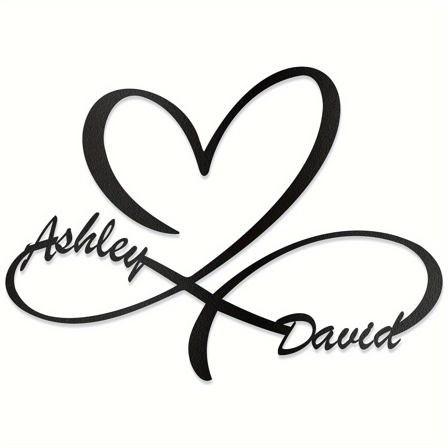 Metal Wall Art Heart Shape Customizable Monogram for Wedding or Couple Gift