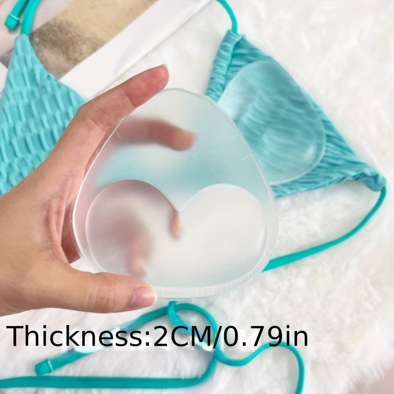 Silicone Triangle Bra Pads Solid Color Reusable Swimwear Bikinis Insert Pads