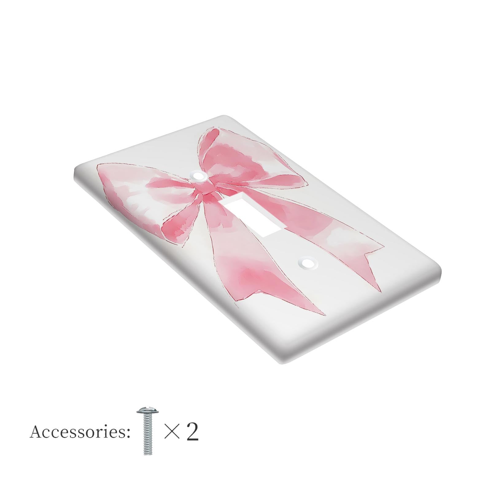 Pink Art Deco Wall Plate with Bow Design Reusable PC Material Decorative Outlet Cover for Bedroom Kitchen