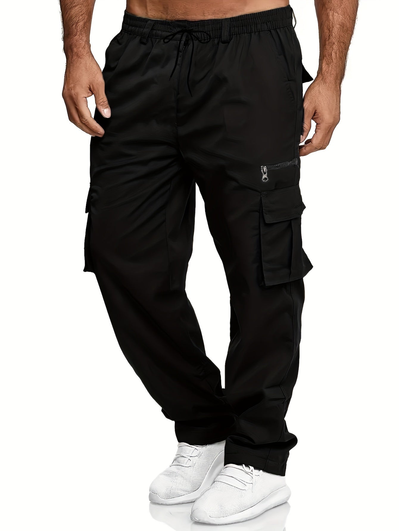 Men's Cargo Work Pants Set Large Size Polyester Casual All-Season