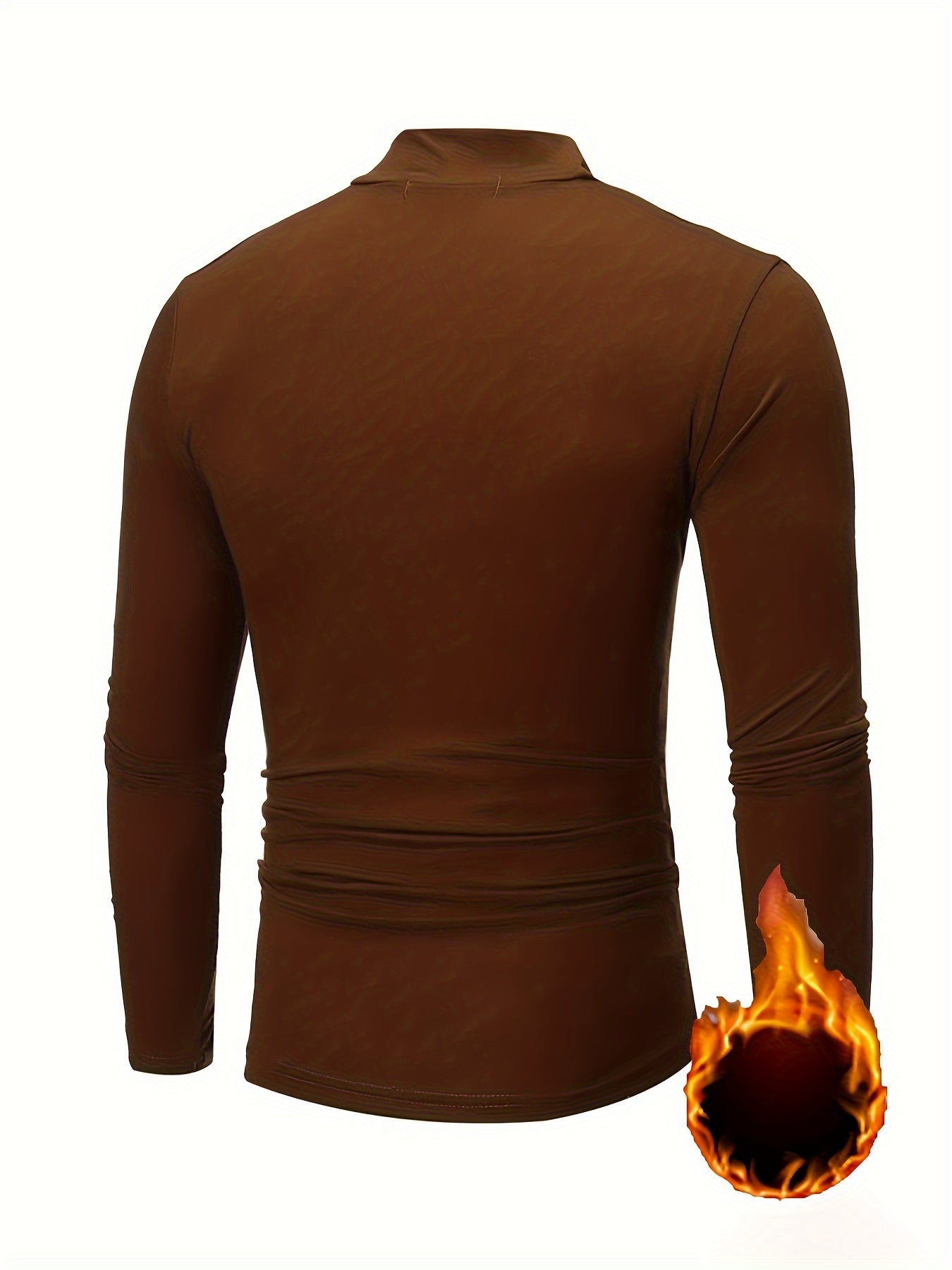 Men's Fall Winter Half-High Collar Sweater Set with Velvet Underwear Three-Piece