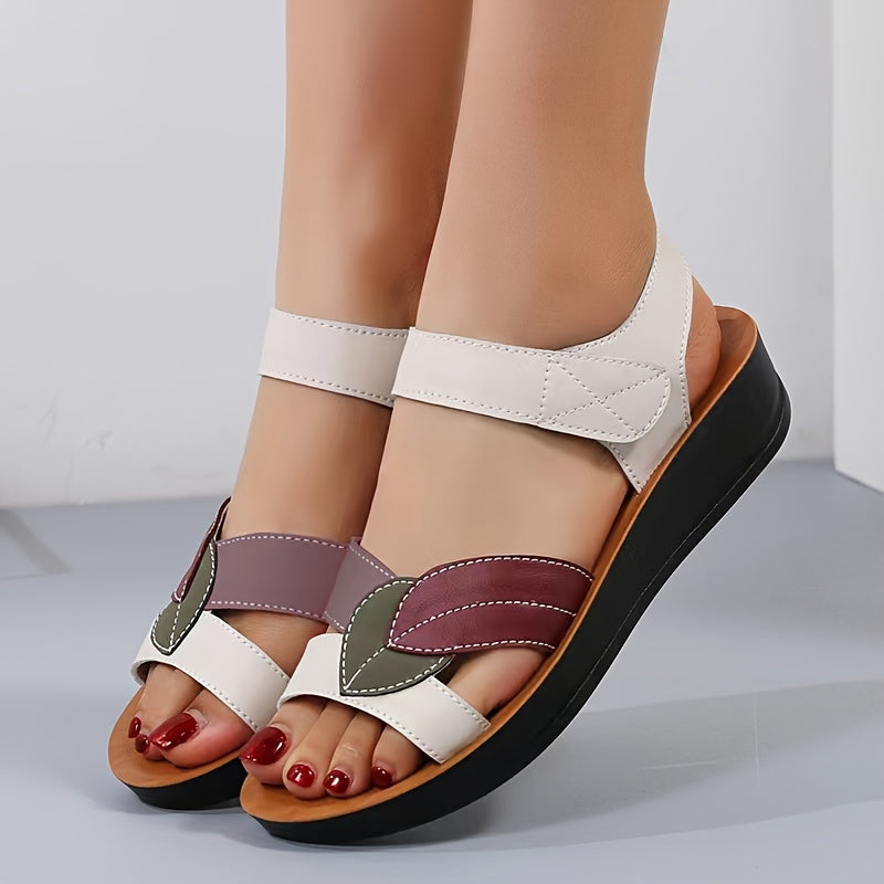 Women's Color Block Flat Shoes Casual Open Toe Summer Sandals