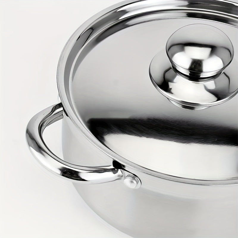 Stainless Steel Cookware Set 10 Pieces with Glass Lids for Home and Camping