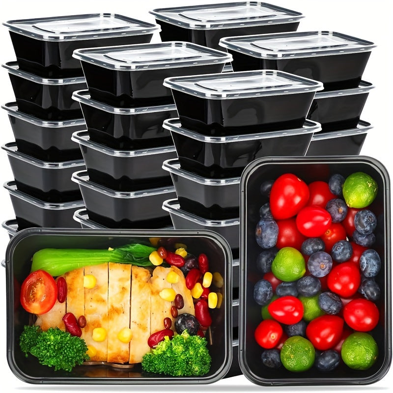 Set of 10 35oz Microwaveable Leakproof Stackable Meal Prep Containers with Lids