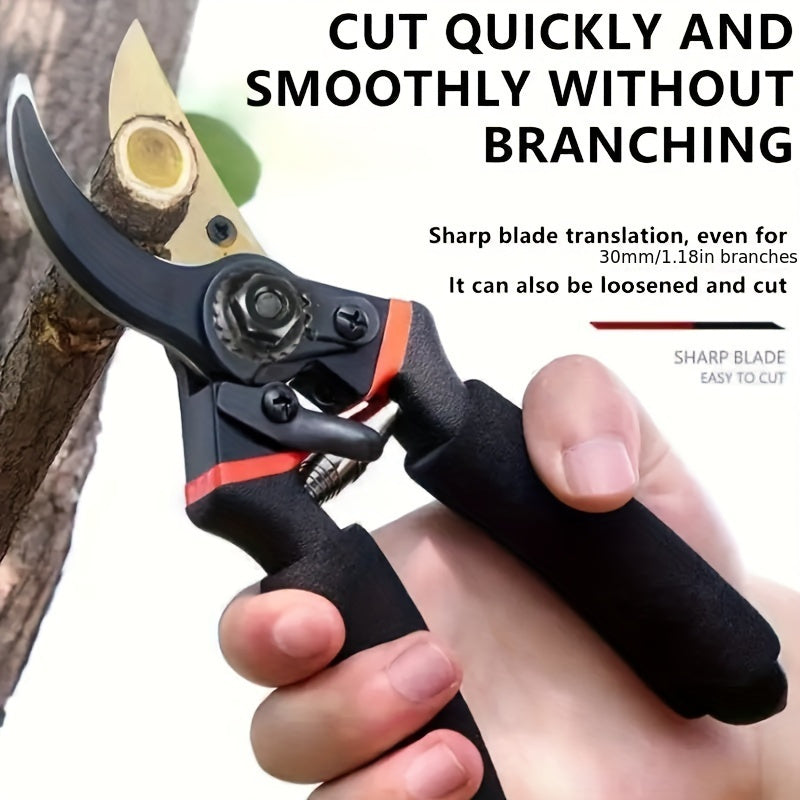 Thickened SK5 Steel Pruning Shears for Heavy Duty Garden and Fruit Tree Branches