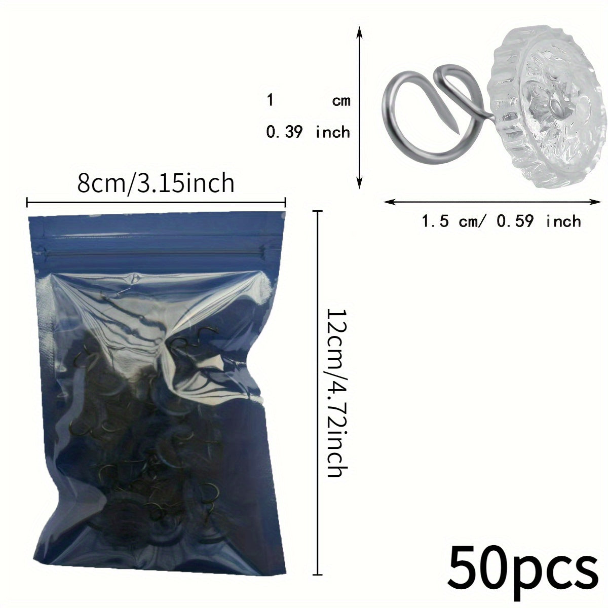 Clear Twist Pins for Upholstery and Home Use, Transparent Head, 50 Pack