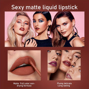 6-Piece Matte Liquid Lipstick Set Waterproof Long-Lasting Non-Stick Pink Purple Red