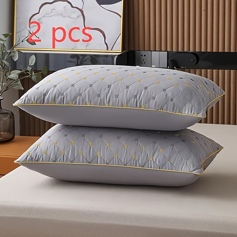 White 3D Pillow Cores with High Neck Support Set 48x76 cm Polyester Geometric Pattern