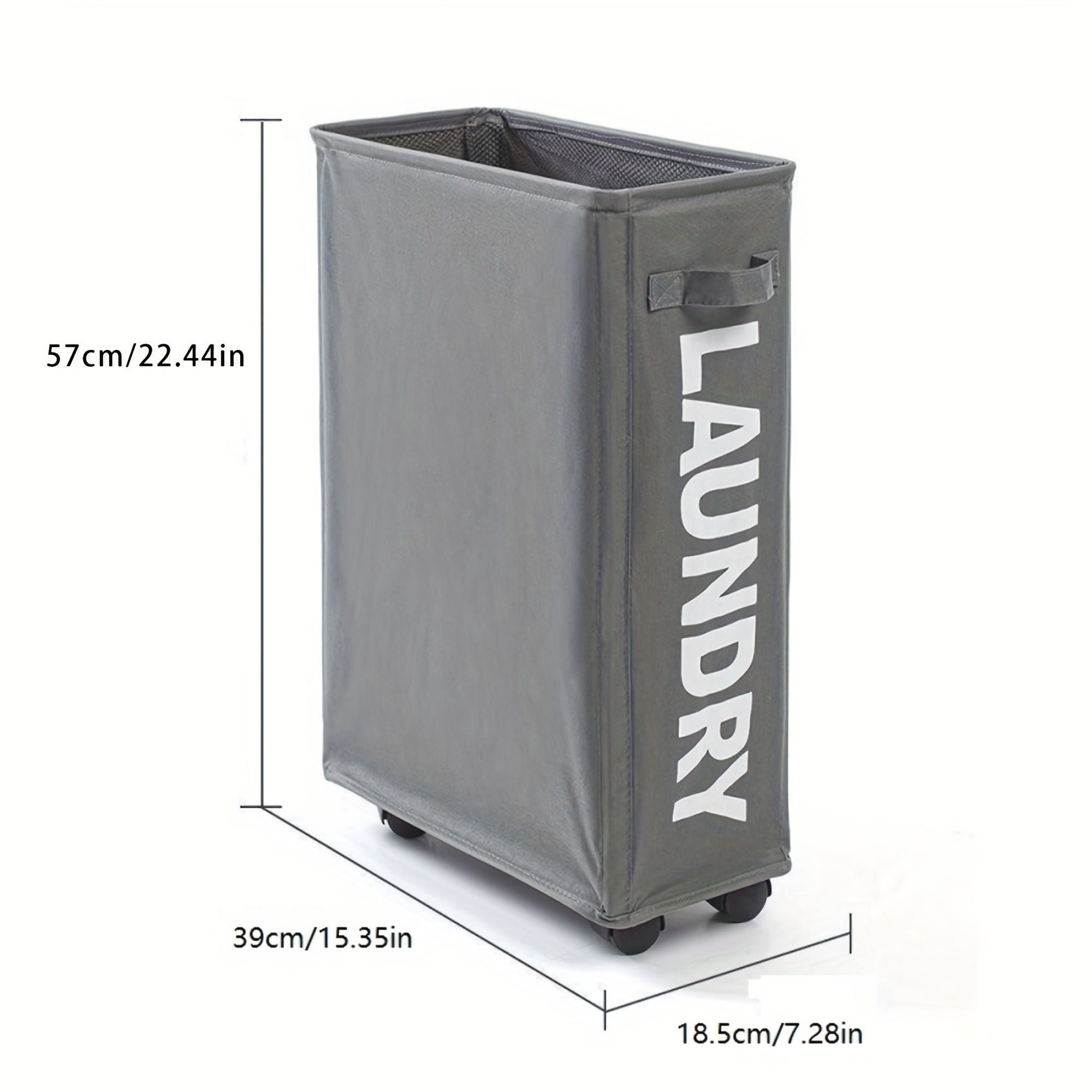 Cesta de ropa sucia delgada con malla a prueba de polvo y tela impermeable para almacenamiento de ropa