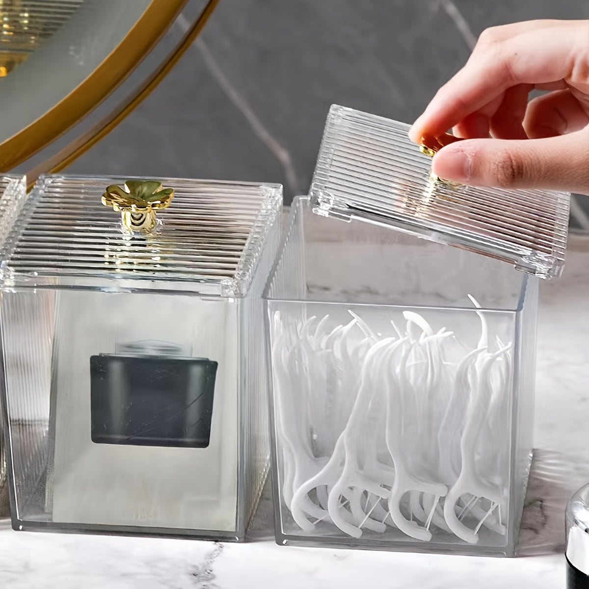 Acrylic Bathroom Storage Organizer for Pads Lipstick and Small Items