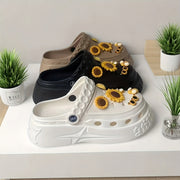 Women's EVA Summer Shoes with Sunflower Bee Design and Thick Sole