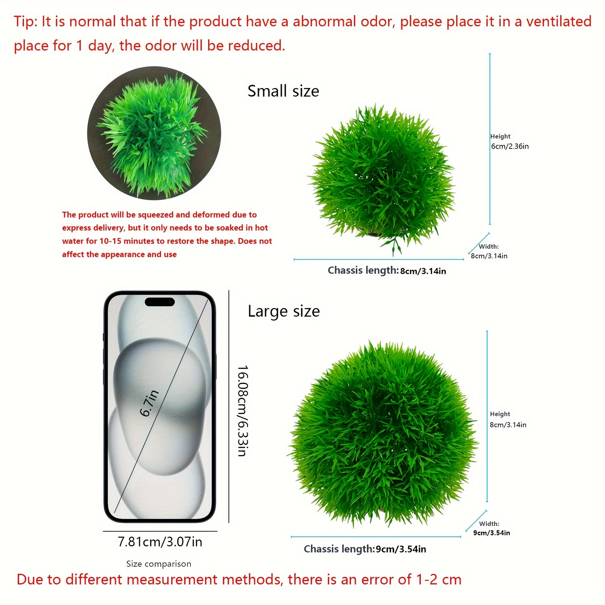 Artificial PVC Alternanthera Grass Ball for Aquarium Decoration