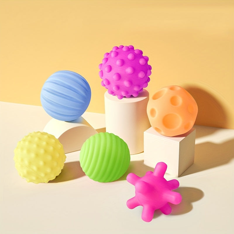 Set of 6 Soft Rubber Hand Grip Pinch Balls Stress Relief Toys for Cognitive and Chewing Therapy